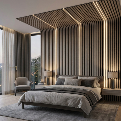 Premium Acoustic Slat Wall Panel – 270 × 110 cm